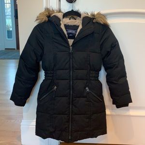 Lands End Kids Girls Down Winter Coat black